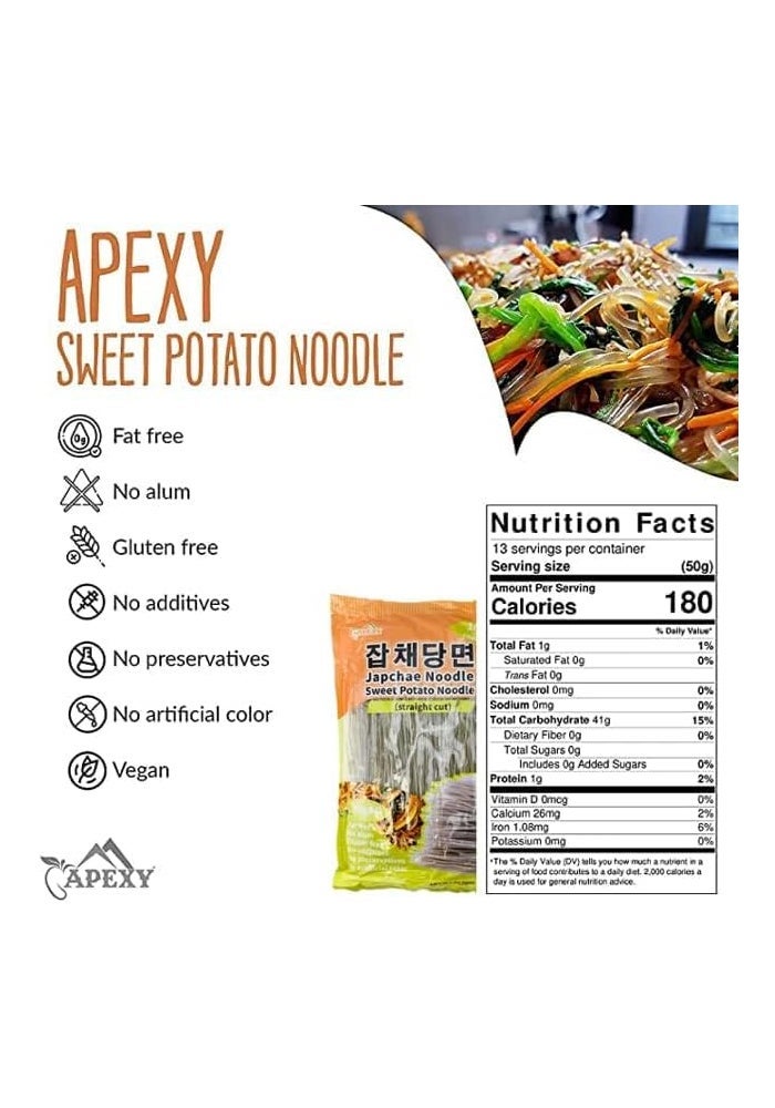APEXY Japchae Sweet Potato Noodles - Gluten-Free, Fat-Free, 10.58oz - Image 2